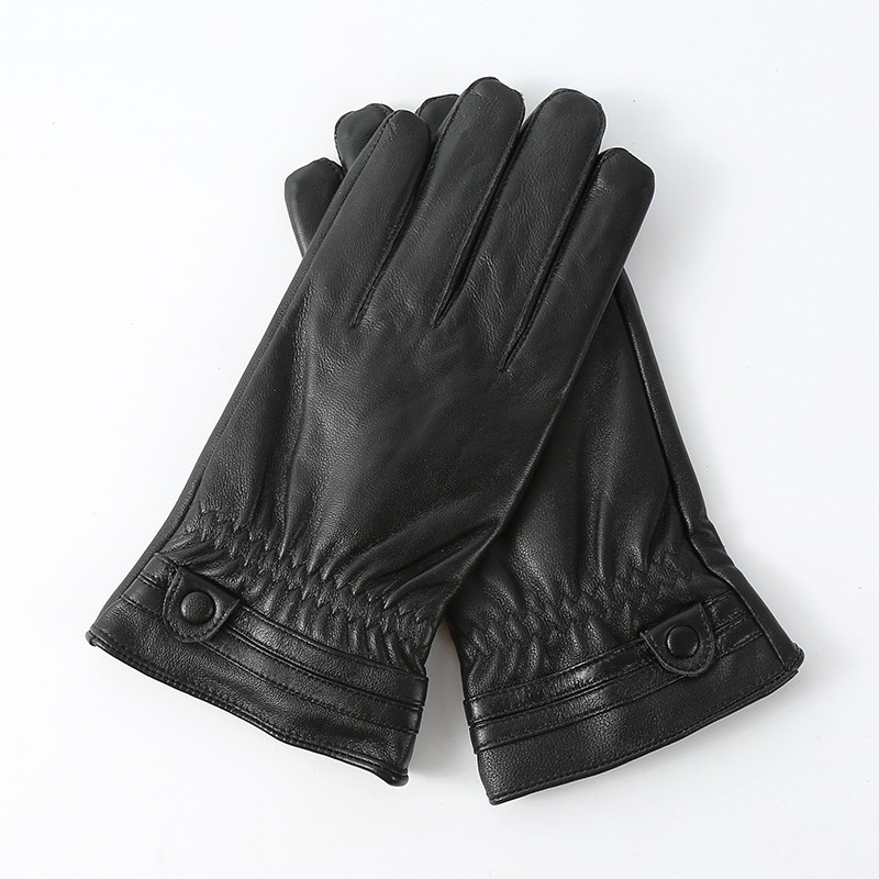 男士款PU皮手套 秋冬季 防風 加絨 防水 保暖 可觸屏 戶外 騎車 皮革手套 保暖手套-細節圖9