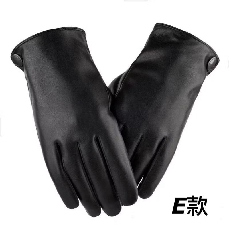 男士款PU皮手套 秋冬季 防風 加絨 防水 保暖 可觸屏 戶外 騎車 皮革手套 保暖手套-規格圖11