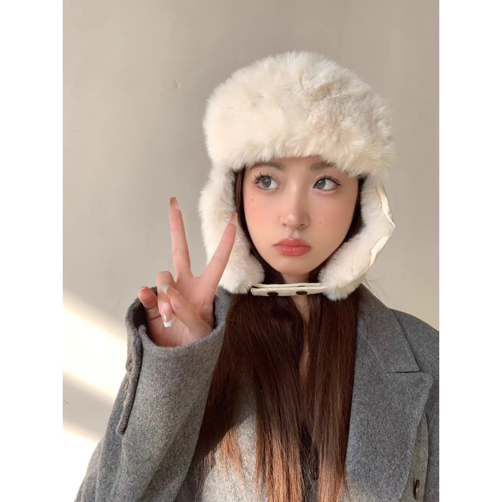 菱型壓紋 夾層棉 毛絨 雷鋒帽 護耳帽 毛帽 飛行帽 防寒保暖帽 地主帽 帽子 保暖帽 毛帽 騎車滑雪帽-細節圖7