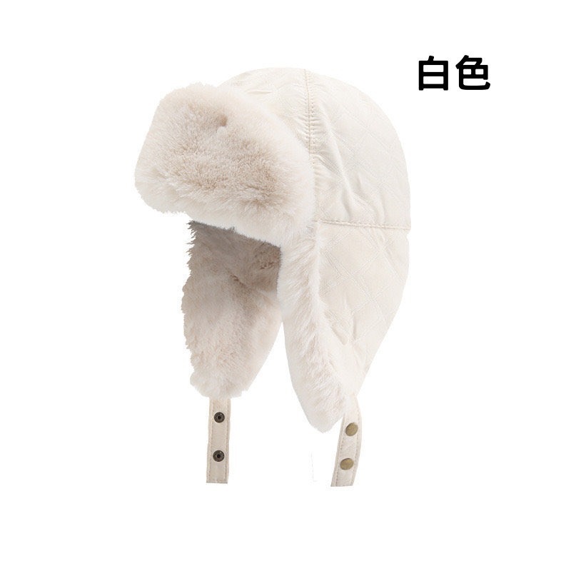 菱型壓紋 夾層棉 毛絨 雷鋒帽 護耳帽 毛帽 飛行帽 防寒保暖帽 地主帽 帽子 保暖帽 毛帽 騎車滑雪帽-規格圖11