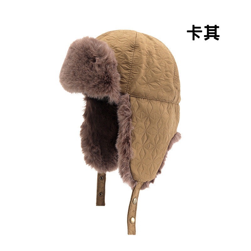 菱型壓紋 夾層棉 毛絨 雷鋒帽 護耳帽 毛帽 飛行帽 防寒保暖帽 地主帽 帽子 保暖帽 毛帽 騎車滑雪帽-規格圖11