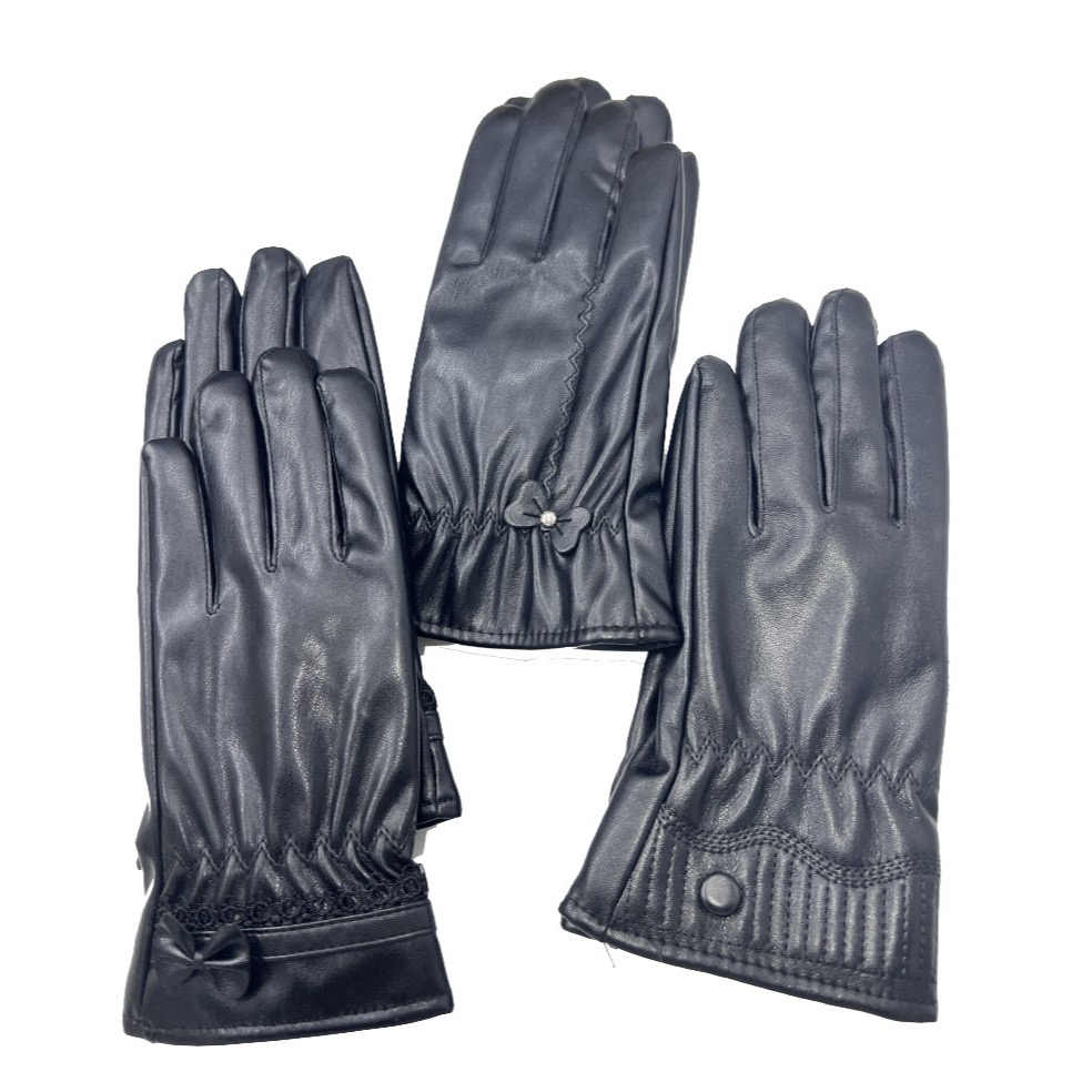 秋冬 女款 皮手套 保暖 可觸屏 防寒防水 騎車保暖手套 加絨加厚 手套 皮革手套 寒流必備-細節圖4