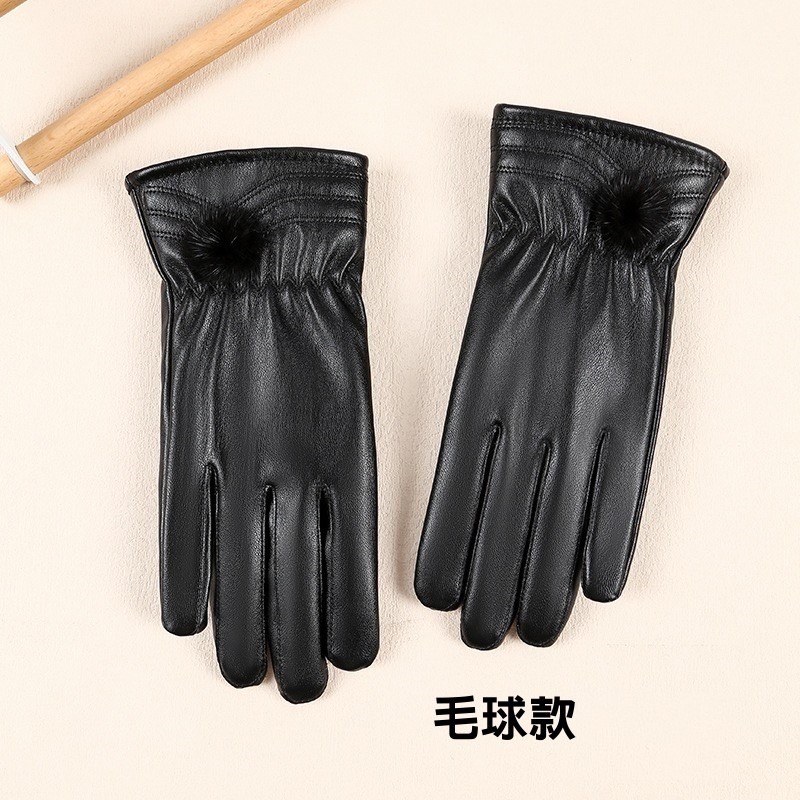 秋冬 女款 皮手套 保暖 可觸屏 防寒防水 騎車保暖手套 加絨加厚 手套 皮革手套 寒流必備-規格圖11