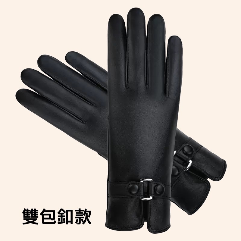 秋冬 女款 皮手套 保暖 可觸屏 防寒防水 騎車保暖手套 加絨加厚 手套 皮革手套 寒流必備-規格圖11