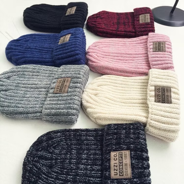 經典貼標 字母 毛線帽 休閒 針織帽  保暖 護耳帽 男女 徽章 皮標 混色 毛帽 針織帽-細節圖4