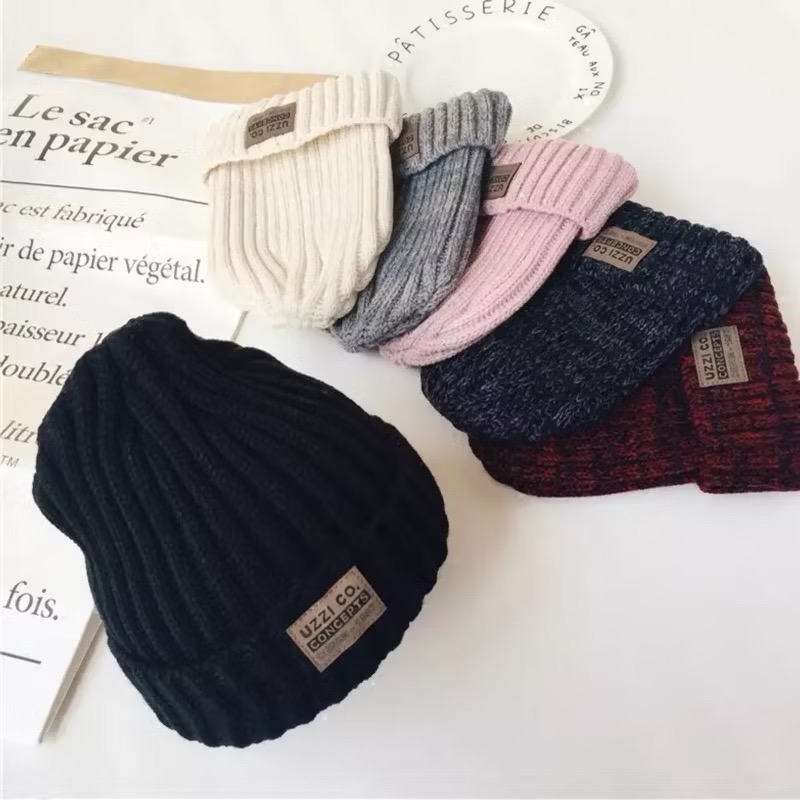 經典貼標 字母 毛線帽 休閒 針織帽  保暖 護耳帽 男女 徽章 皮標 混色 毛帽 針織帽-細節圖6