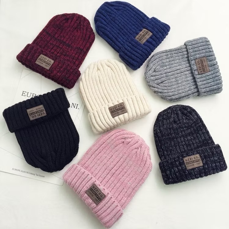 經典貼標 字母 毛線帽 休閒 針織帽  保暖 護耳帽 男女 徽章 皮標 混色 毛帽 針織帽-細節圖8