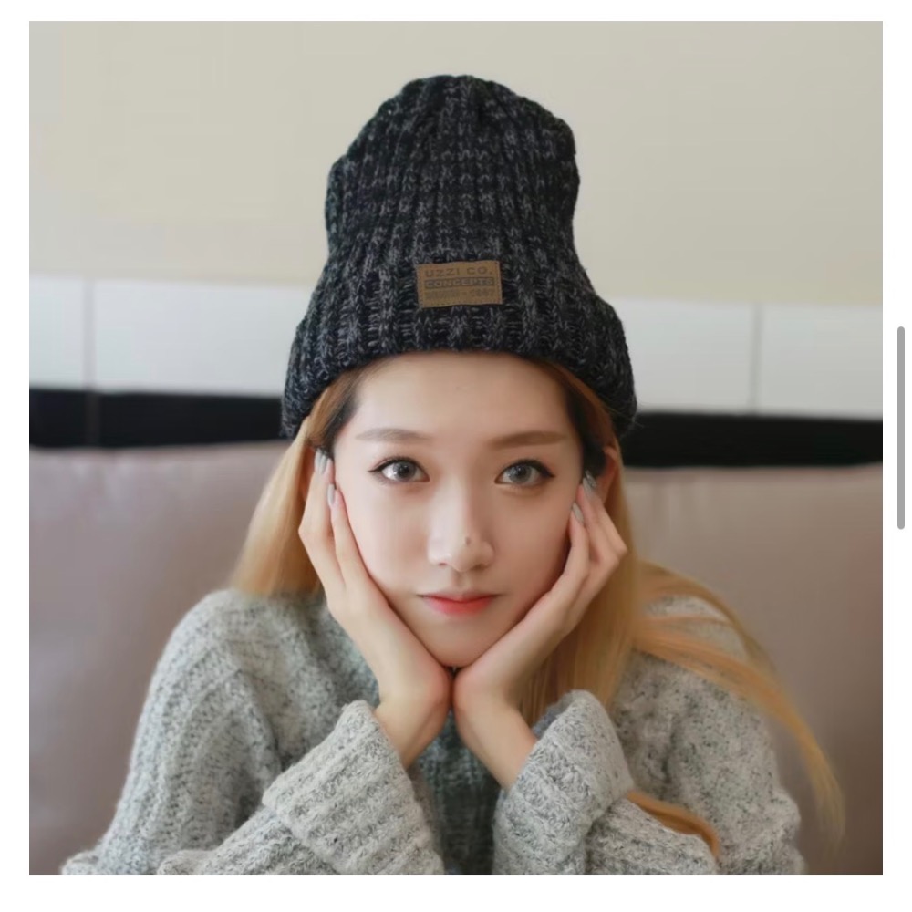 經典貼標 字母 毛線帽 休閒 針織帽  保暖 護耳帽 男女 徽章 皮標 混色 毛帽 針織帽-細節圖10