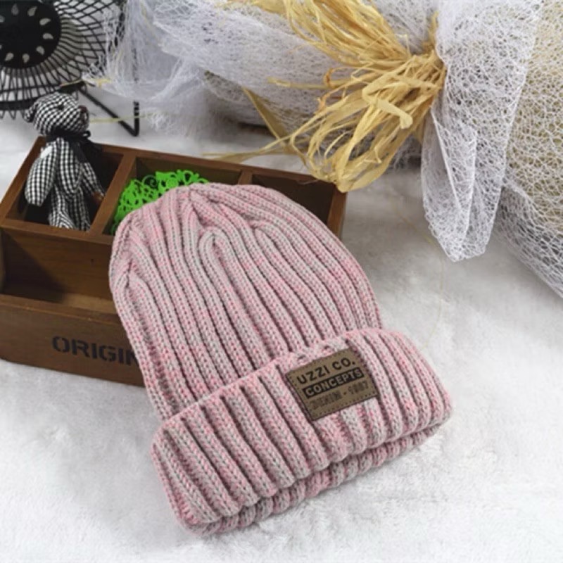 經典貼標 字母 毛線帽 休閒 針織帽  保暖 護耳帽 男女 徽章 皮標 混色 毛帽 針織帽-規格圖11