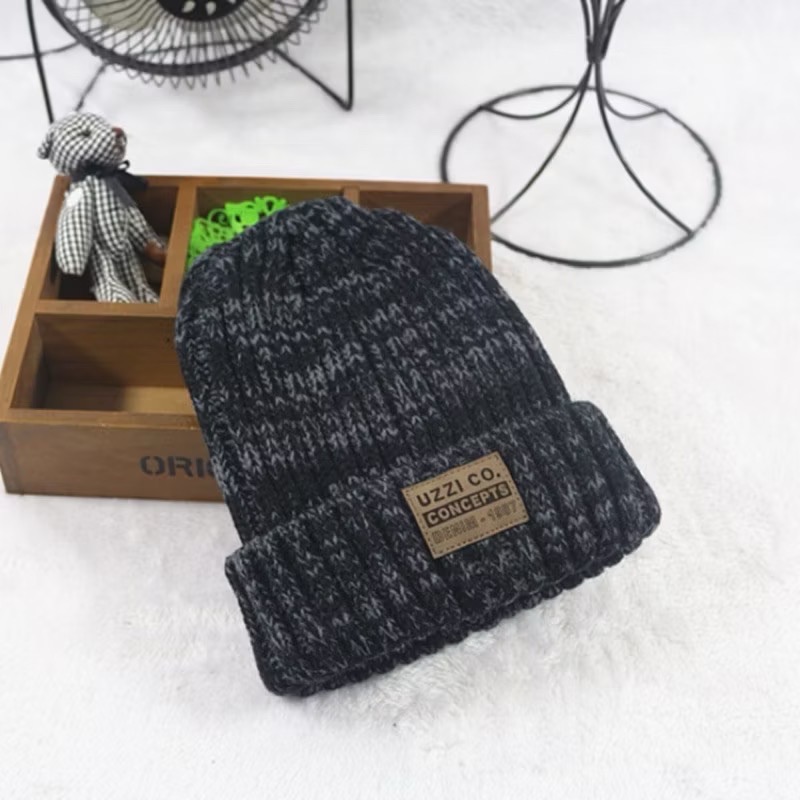 經典貼標 字母 毛線帽 休閒 針織帽  保暖 護耳帽 男女 徽章 皮標 混色 毛帽 針織帽-規格圖11