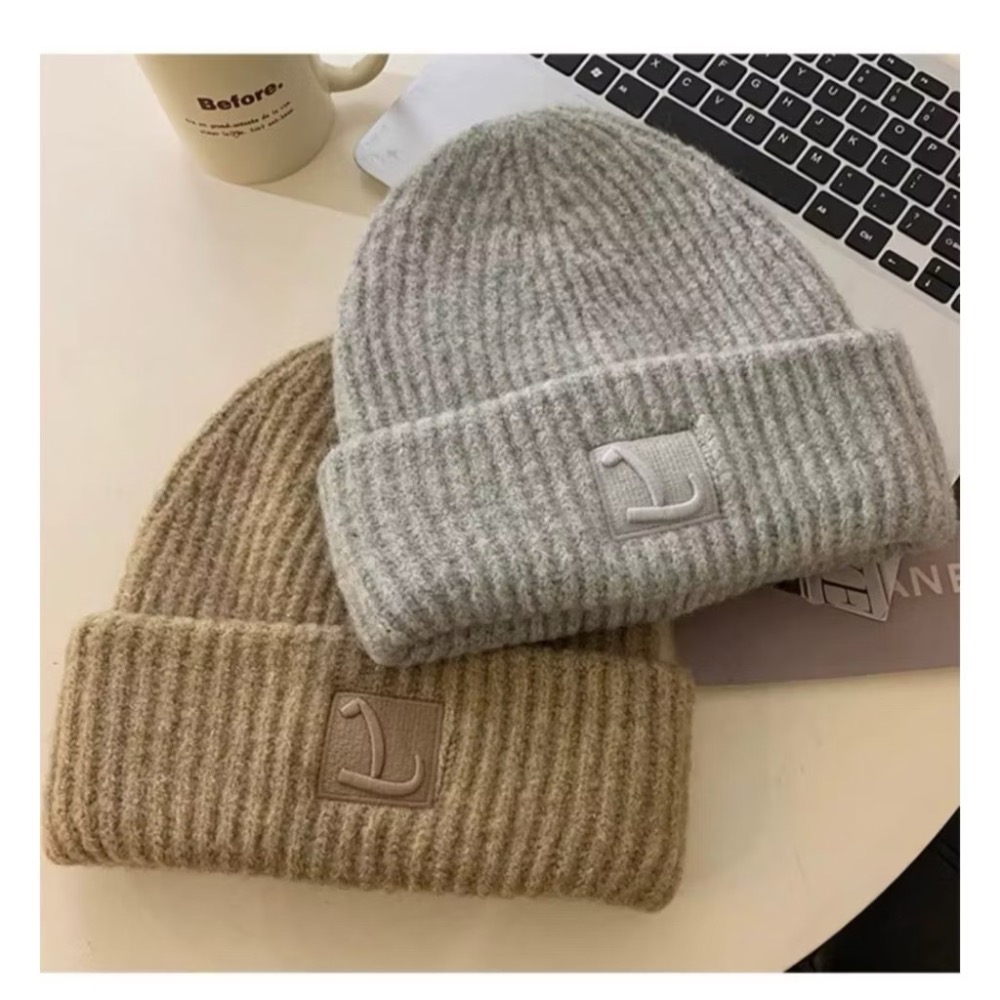立體繡字 保暖帽 毛線帽 堆堆帽 針織帽 毛帽 冷帽 護耳帽 帽子 冬季保暖-細節圖5