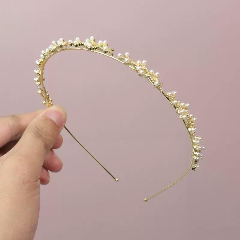24H出貨 高級感森系 珍珠款髮箍 細款 髮箍 頭箍 合金髮箍-細節圖8