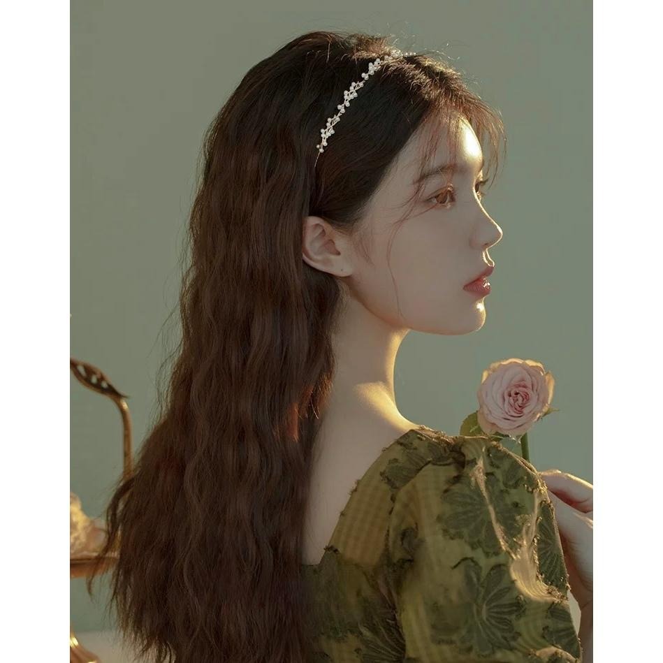 24H出貨 高級感森系 珍珠款髮箍 細款 髮箍 頭箍 合金髮箍-細節圖9