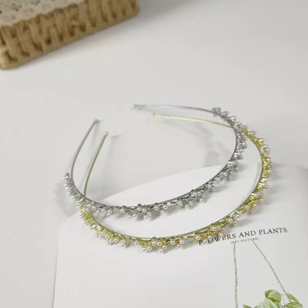 24H出貨 高級感森系 珍珠款髮箍 細款 髮箍 頭箍 合金髮箍-細節圖10