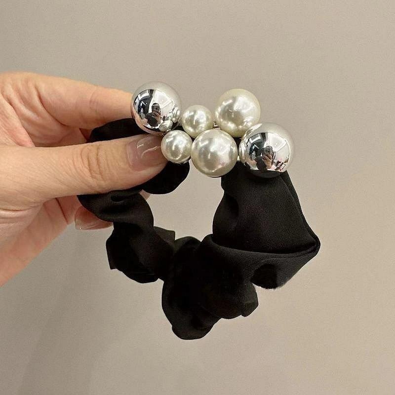 24H出貨 輕奢設計感 珍珠 鯊魚夾 抓夾 珍珠抓夾 大腸圈髮束 盤髮夾 髮繩 髮圈-規格圖9