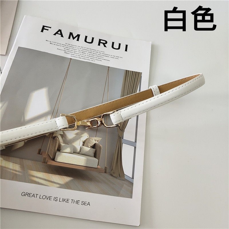 24H出貨 氣質簡約釦飾 細款 免打孔 皮革腰帶 細腰封 PU皮帶 腰帶 四季百搭腰帶-規格圖9