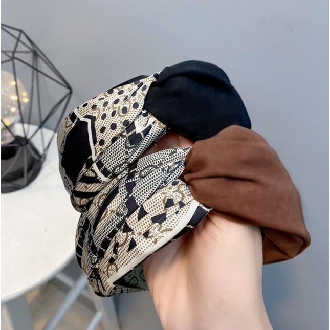 24H出貨 復古圖騰 花紋配色 髮箍 髮飾 寬版 髮圈 頭箍 寬邊髮帶-細節圖2