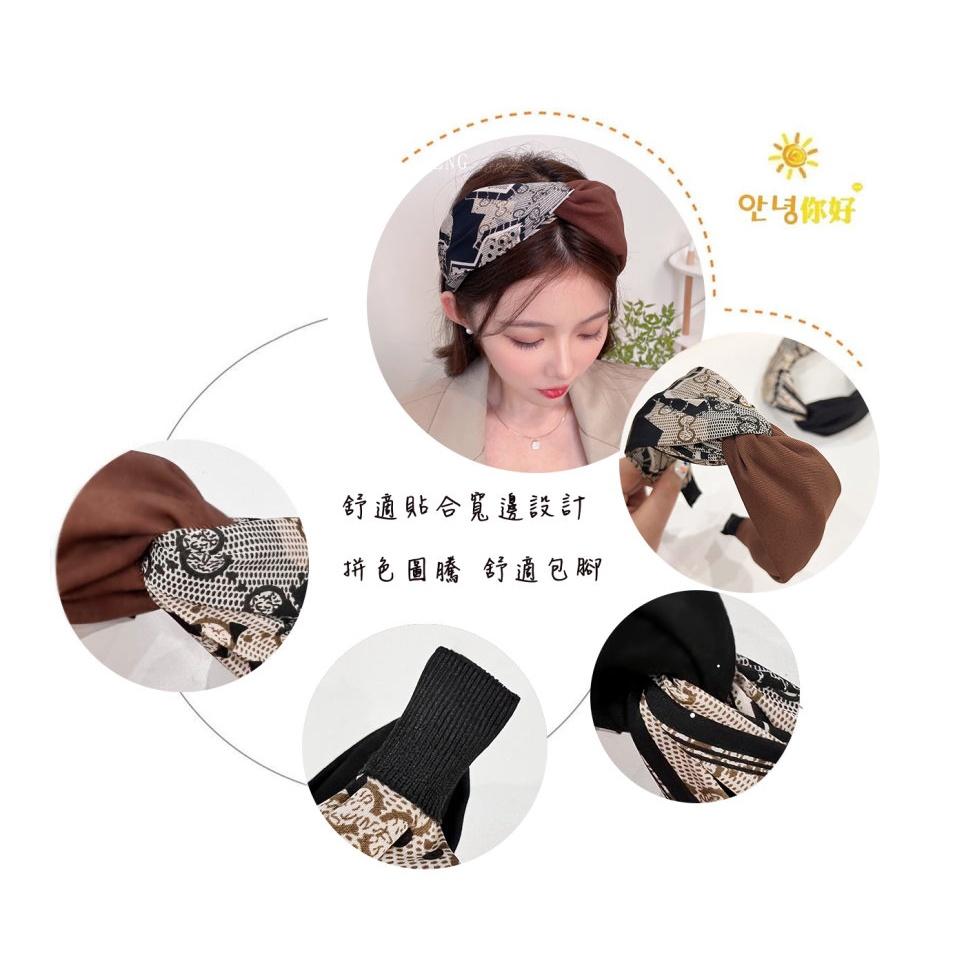 24H出貨 復古圖騰 花紋配色 髮箍 髮飾 寬版 髮圈 頭箍 寬邊髮帶-細節圖4