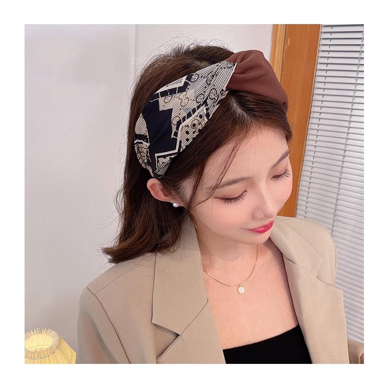 24H出貨 復古圖騰 花紋配色 髮箍 髮飾 寬版 髮圈 頭箍 寬邊髮帶-細節圖8