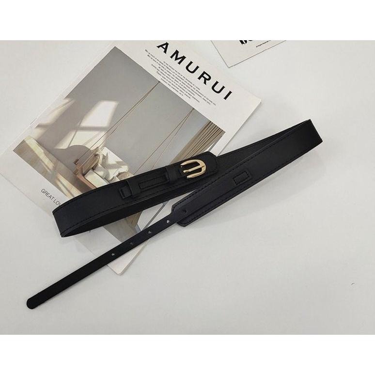 24H出貨 簡約金釦穿孔式 細版腰封 皮帶 腰帶 顯瘦腰帶 細腰 皮革腰帶 細腰帶-細節圖9