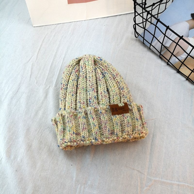 24H出貨 混色皮標 毛線帽 加絨 毛帽 帽子 秋冬 加絨加厚 百搭 針織帽 中性毛帽-規格圖9