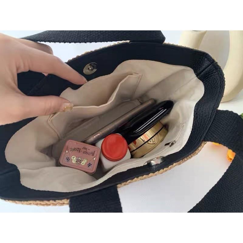 簡約款 草編包 手提 沙灘包 度假 編織包 手提包 PU材質 仿草編 小包 小方包-細節圖9