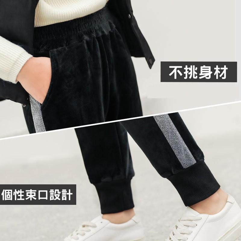 24H出貨 金絲絨束腳運動褲 雙面金絲絨個性休閒褲 束口褲  運動褲 加絨 加厚 顯瘦 寬鬆 休閒 哈倫褲 褲子 女褲-細節圖7