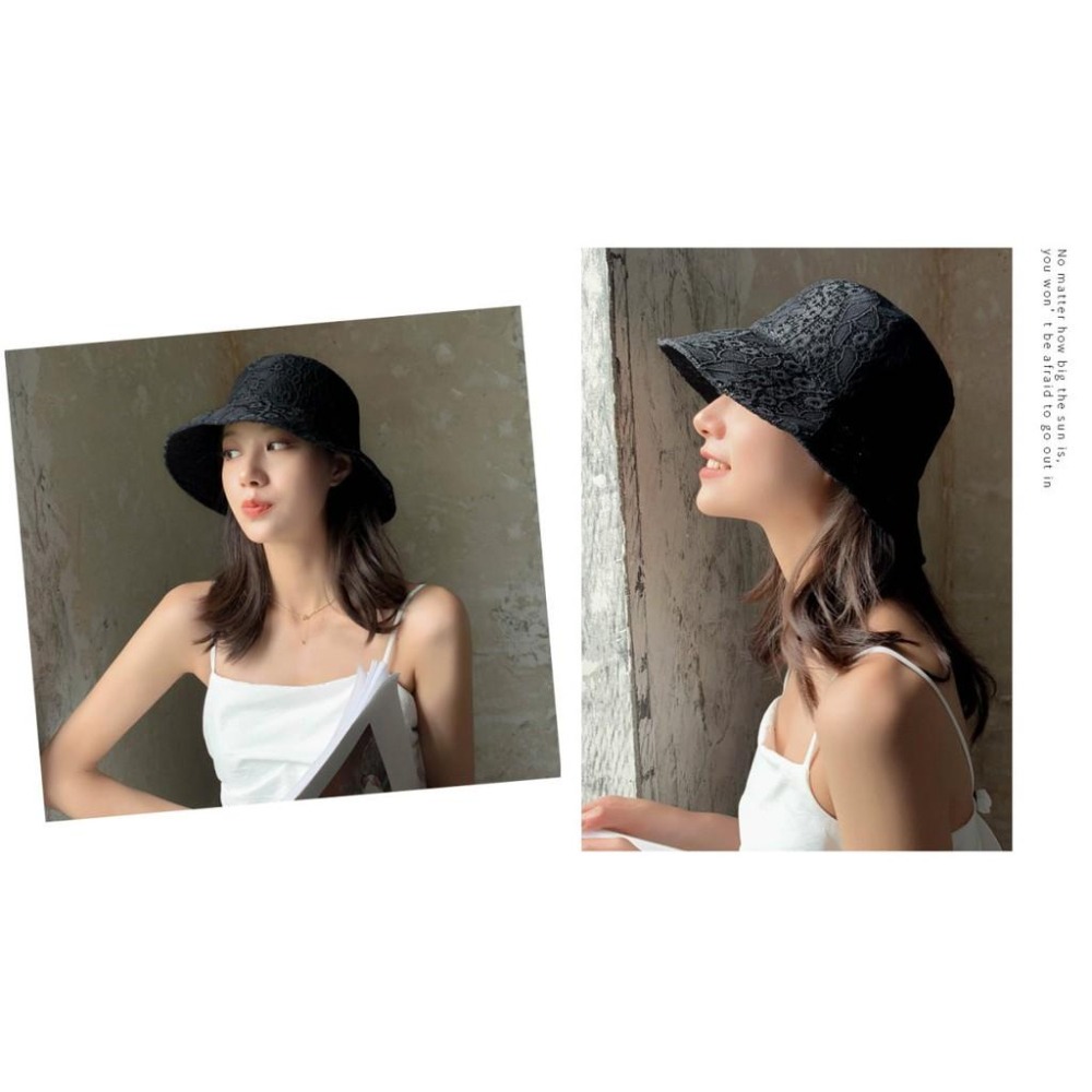 24H出貨 蕾絲漁夫帽 防曬 透氣 薄款 出遊 遮陽帽 夏天 鏤空漁夫帽 盆帽 帽子 緹花-細節圖5