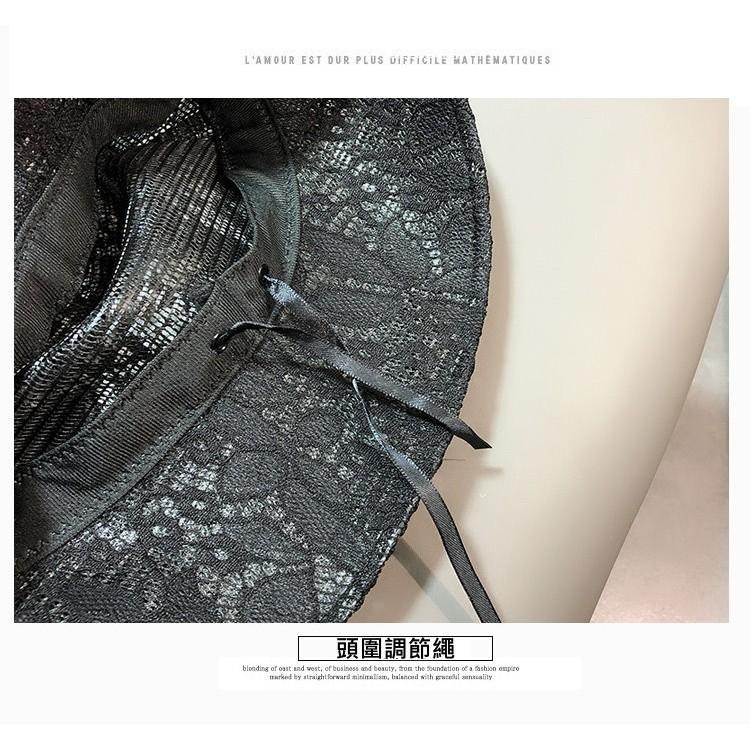 24H出貨 蕾絲漁夫帽 防曬 透氣 薄款 出遊 遮陽帽 夏天 鏤空漁夫帽 盆帽 帽子 緹花-細節圖6