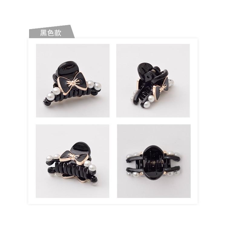 24H出貨 黑白蝴蝶結珍珠 小抓夾小 髮夾 瀏海夾 邊夾 抓夾 髮夾 碎瀏海夾 鯊魚夾-細節圖3
