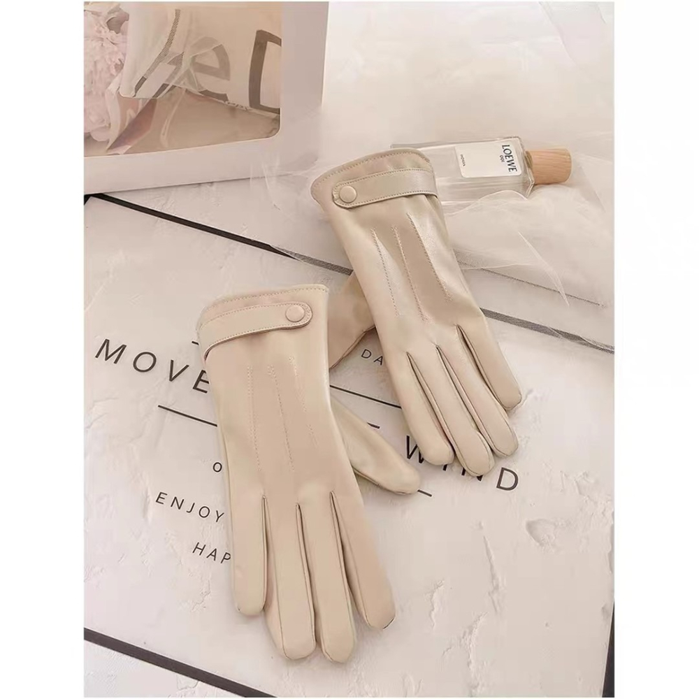 冬季女款可觸屏皮革手套 保暖手套 加絨防寒手套 冬季保暖手套 女士手套-細節圖4