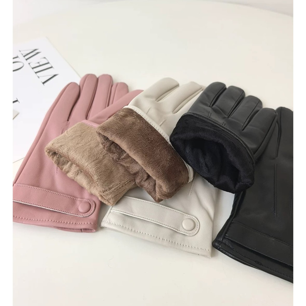 冬季女款可觸屏皮革手套 保暖手套 加絨防寒手套 冬季保暖手套 女士手套-細節圖7