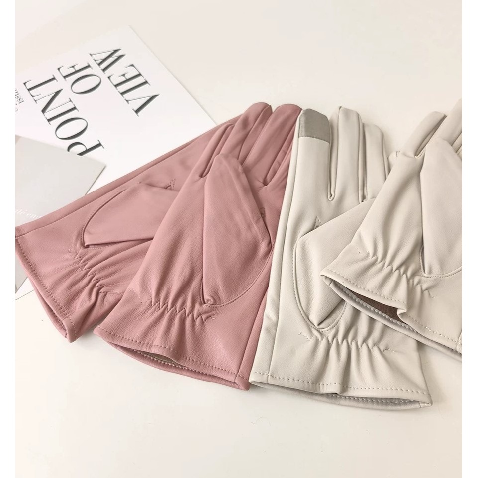 冬季女款可觸屏皮革手套 保暖手套 加絨防寒手套 冬季保暖手套 女士手套-細節圖10