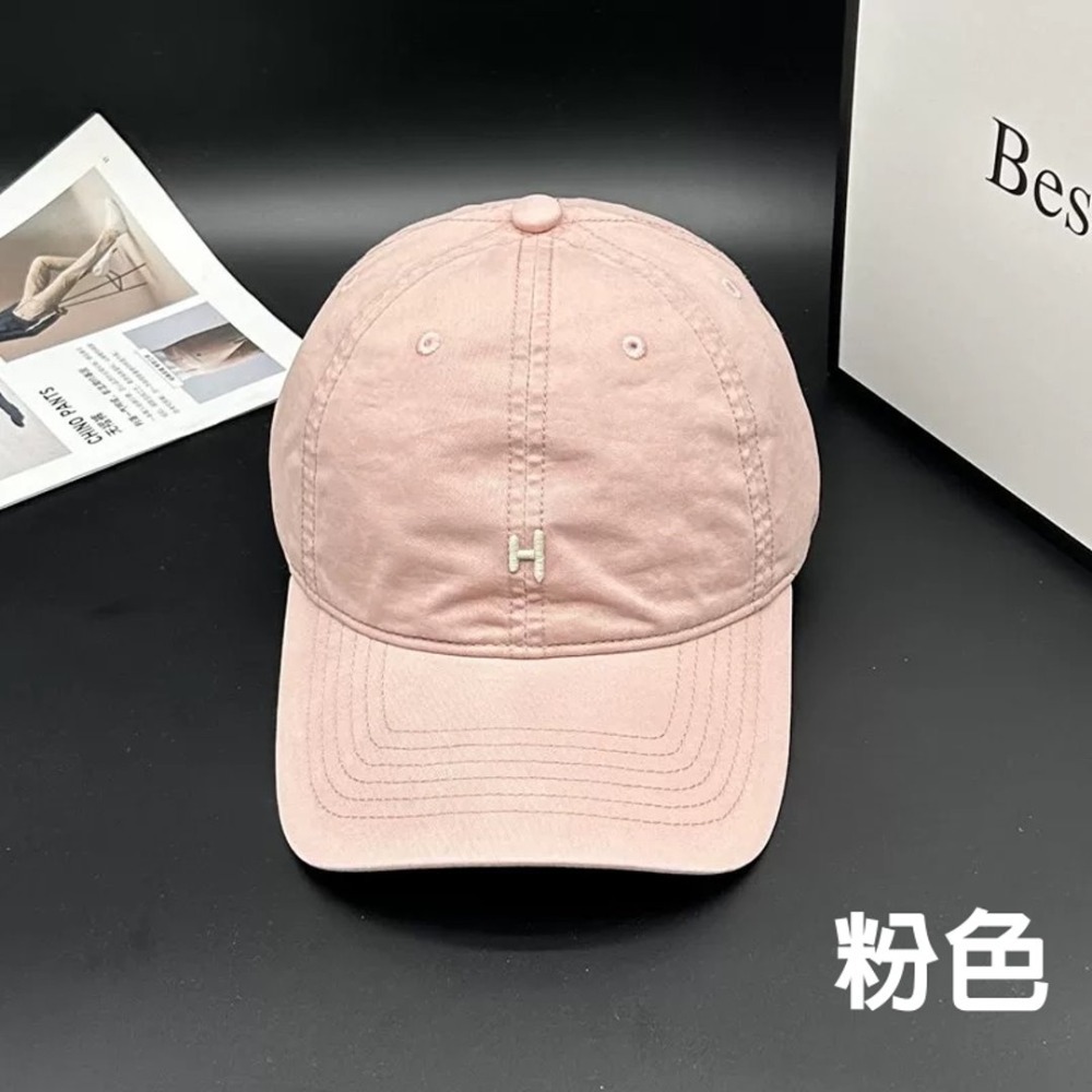 簡約字母刺繡棒球帽 中性款 鴨舌帽 老帽 遮陽帽 H字母刺繡棒球帽 帽子-規格圖11