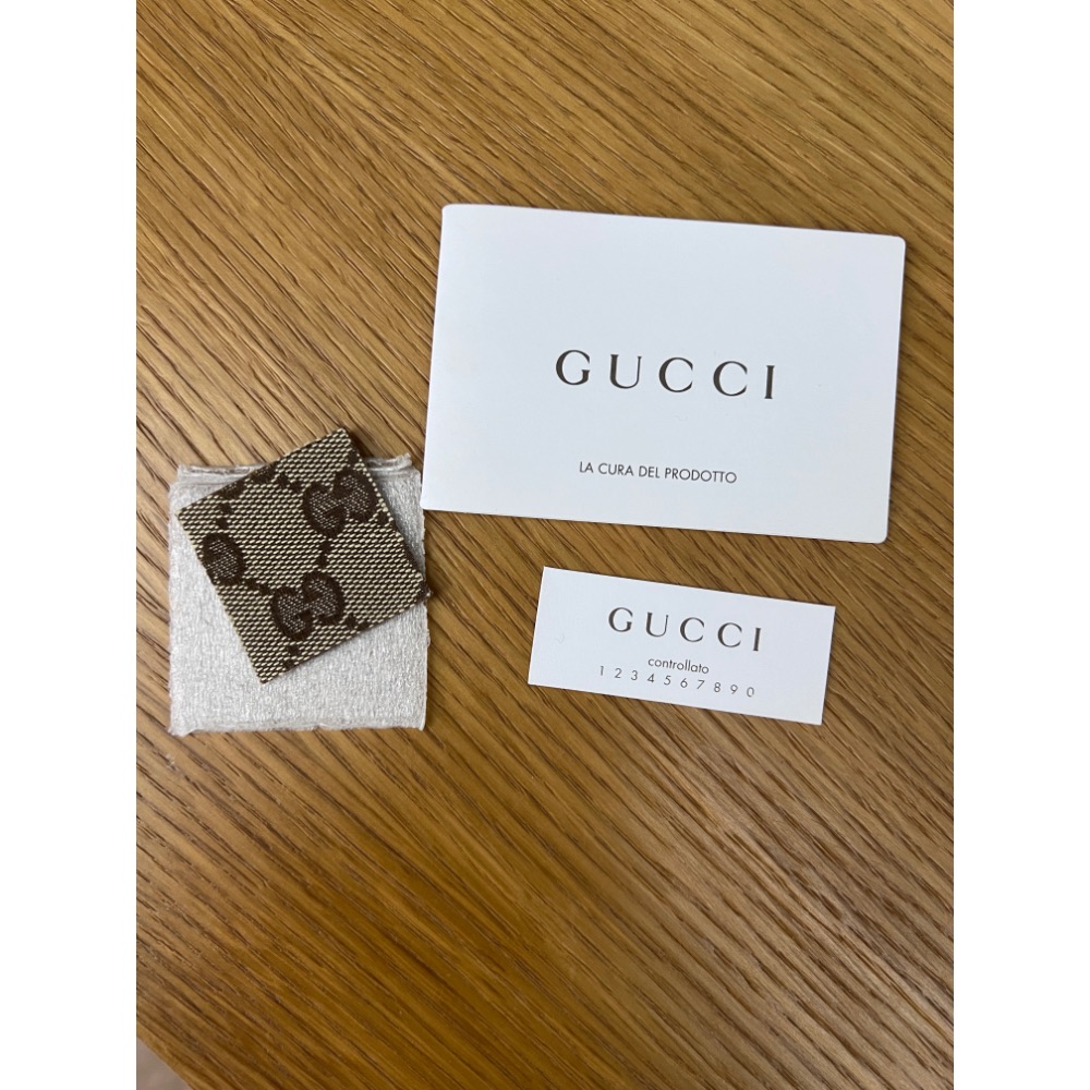 全新酒紅Gucci緹花布肩背包-細節圖8