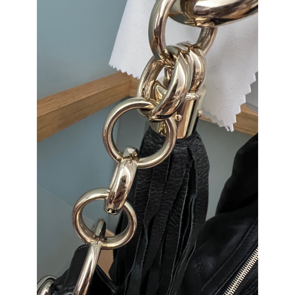 全新Gucci鹿皮肩背包-細節圖4