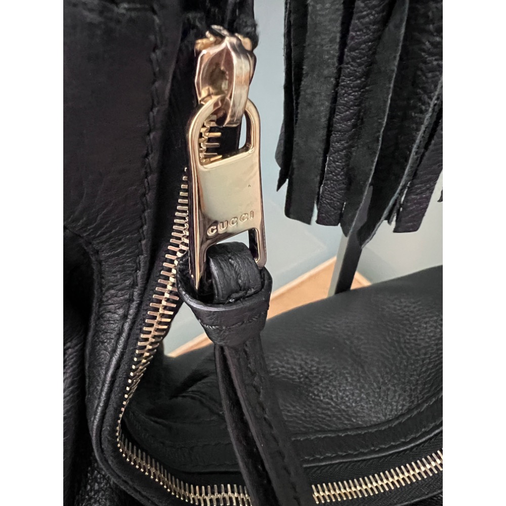全新Gucci鹿皮肩背包-細節圖5