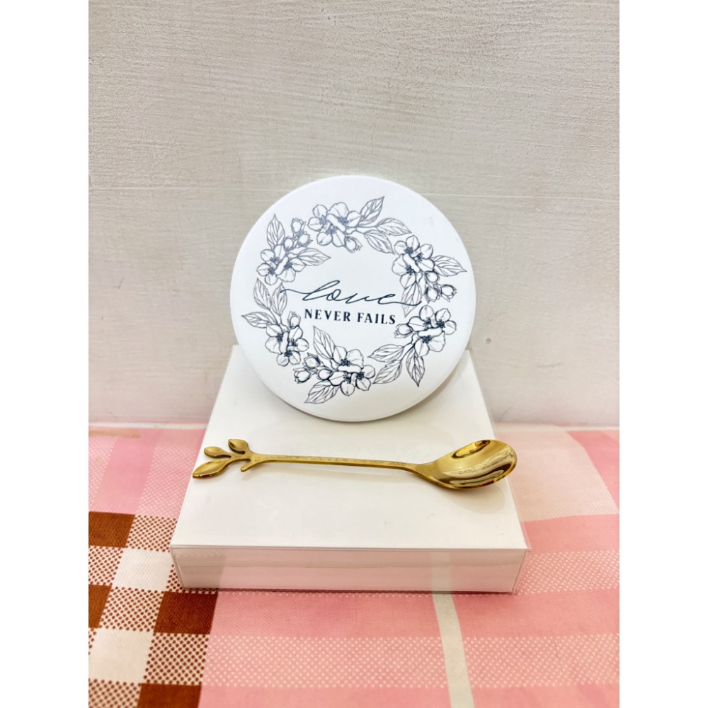 🎀全新 韓系極簡陶瓷環保杯墊+茶勺 咖啡匙 婚禮小物 桌上禮 伴娘禮 交換禮物 抽獎禮 吸水隔熱 杯墊🎀-細節圖2