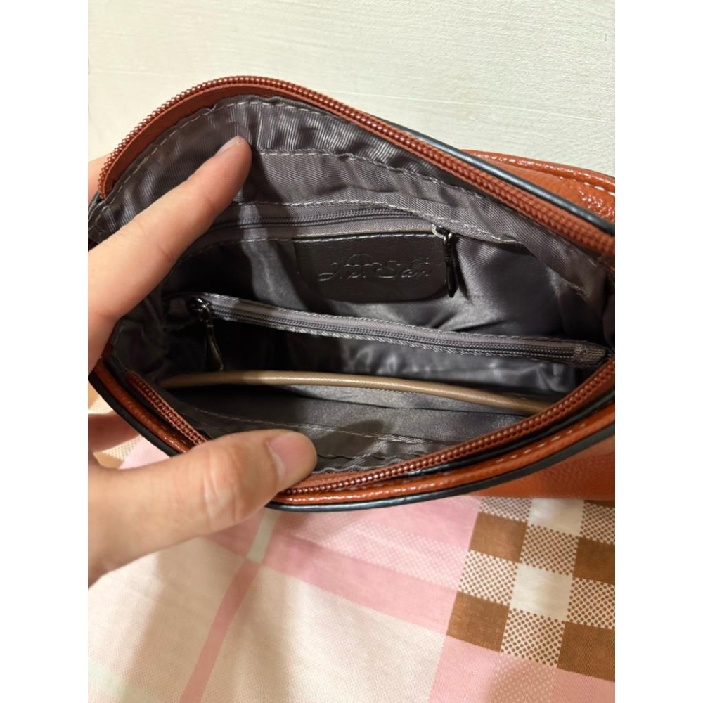 🎀二手 棕橘色蝴蝶結掀蓋式斜背小包包 日常包 宴會包 婚禮包 約會包 少女包 小包包 流行包 造型包🎀-細節圖3