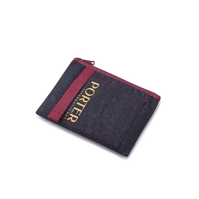 🎀全新 PORTER INTERNATIONAL DENI 單寧牛仔布 拉鏈袋 手拿包 包中包 收納包 波特包🎀-細節圖2