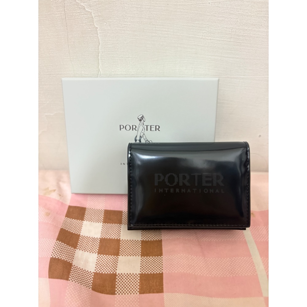 🎀全新 PORTER INTERNATIONAL FORE真皮漆皮卡夾 錢包 皮夾 短夾 波特包11859-00301-細節圖6
