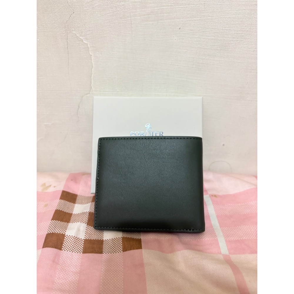 🎀全新 PORTER INTERNATIONAL 內斂前衛CENTRIC真皮雙折短夾 綠 棕 卡夾 皮夾 錢包 波特包-細節圖7