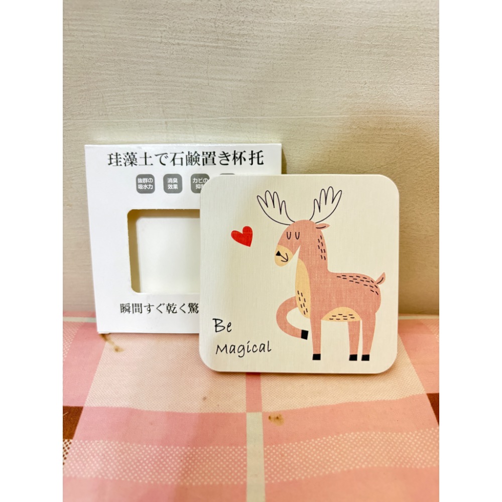 🎀全新 安妮兔 森林動物款 麋鹿款 硅藻土 飲料杯墊 櫻花 矽藻土 洗漱墊 皂墊 吸水杯墊 吸水墊 正版 股東會紀念品-規格圖5