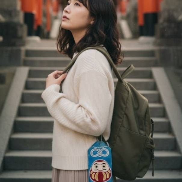 現貨-日本手工彩繪御守皮革卡套 悠遊卡夾 證件夾 幸運符 吉祥物 祈福 開運 招財 掛飾 富士山 達摩 柴犬-細節圖4