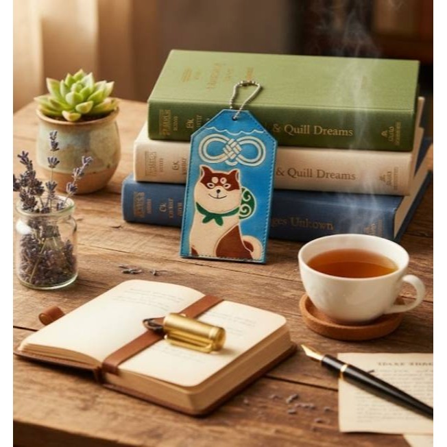 現貨-日本手工彩繪御守皮革卡套 悠遊卡夾 證件夾 幸運符 吉祥物 祈福 開運 招財 掛飾 富士山 達摩 柴犬-細節圖6