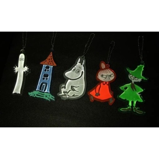 日本進口嚕嚕米反光吊飾鑰匙圈 moomin 姆明 反光鑰匙圈 夜間反光 夜間 書包 兒童 運動 騎車 反光吊飾-細節圖3