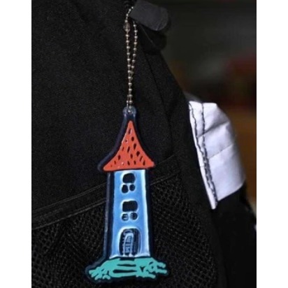 日本進口嚕嚕米反光吊飾鑰匙圈 moomin 姆明 反光鑰匙圈 夜間反光 夜間 書包 兒童 運動 騎車 反光吊飾-細節圖4