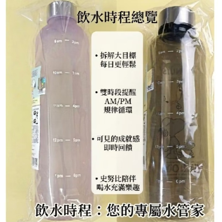 現貨-日本進口正版史努比水瓶1000ml/500ml 霧面刻度水壺 隨手 隨身瓶 環保杯 運動水杯 Snoopy-細節圖4