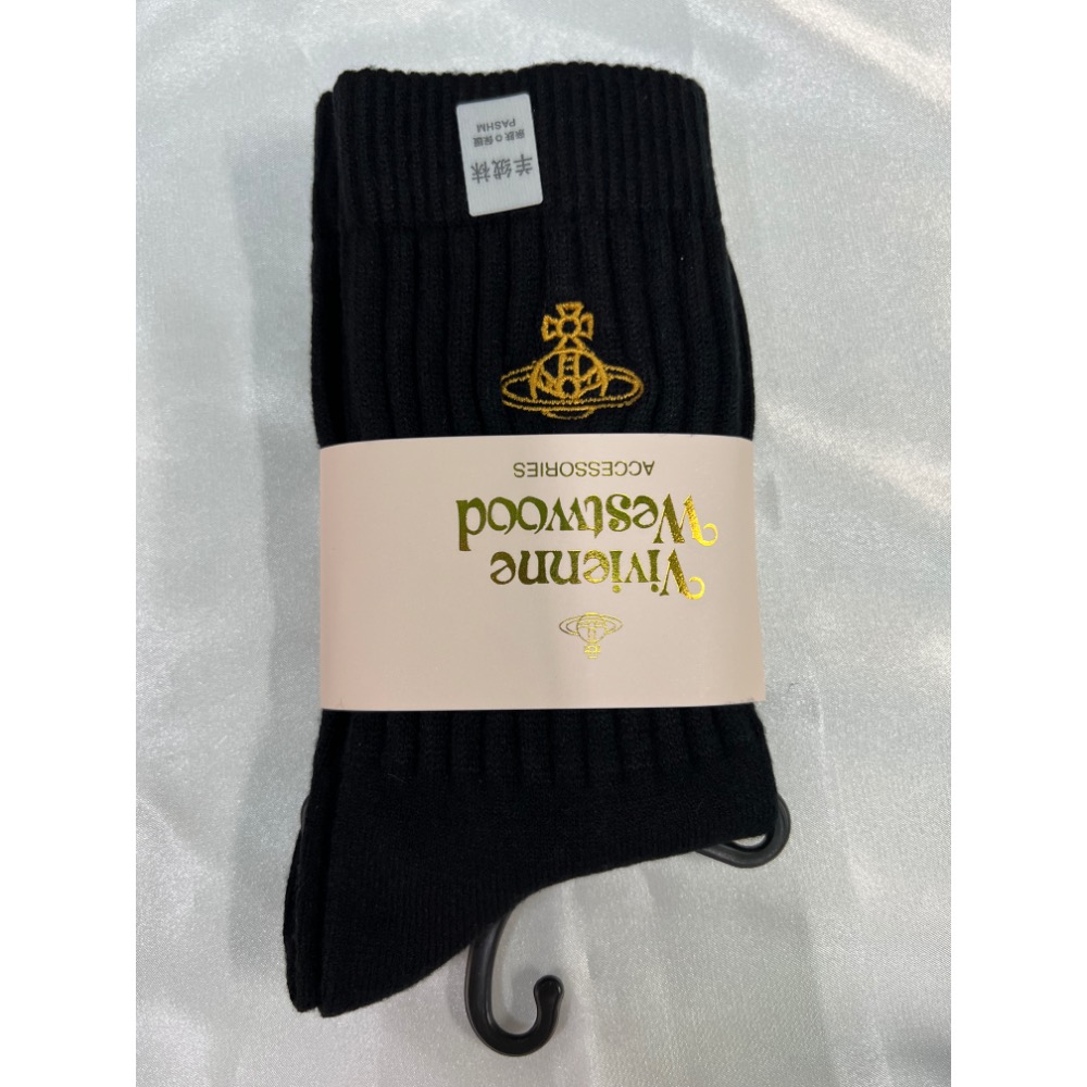Vivienne Westwood 土星刺繡羊絨保暖中統襪-細節圖4
