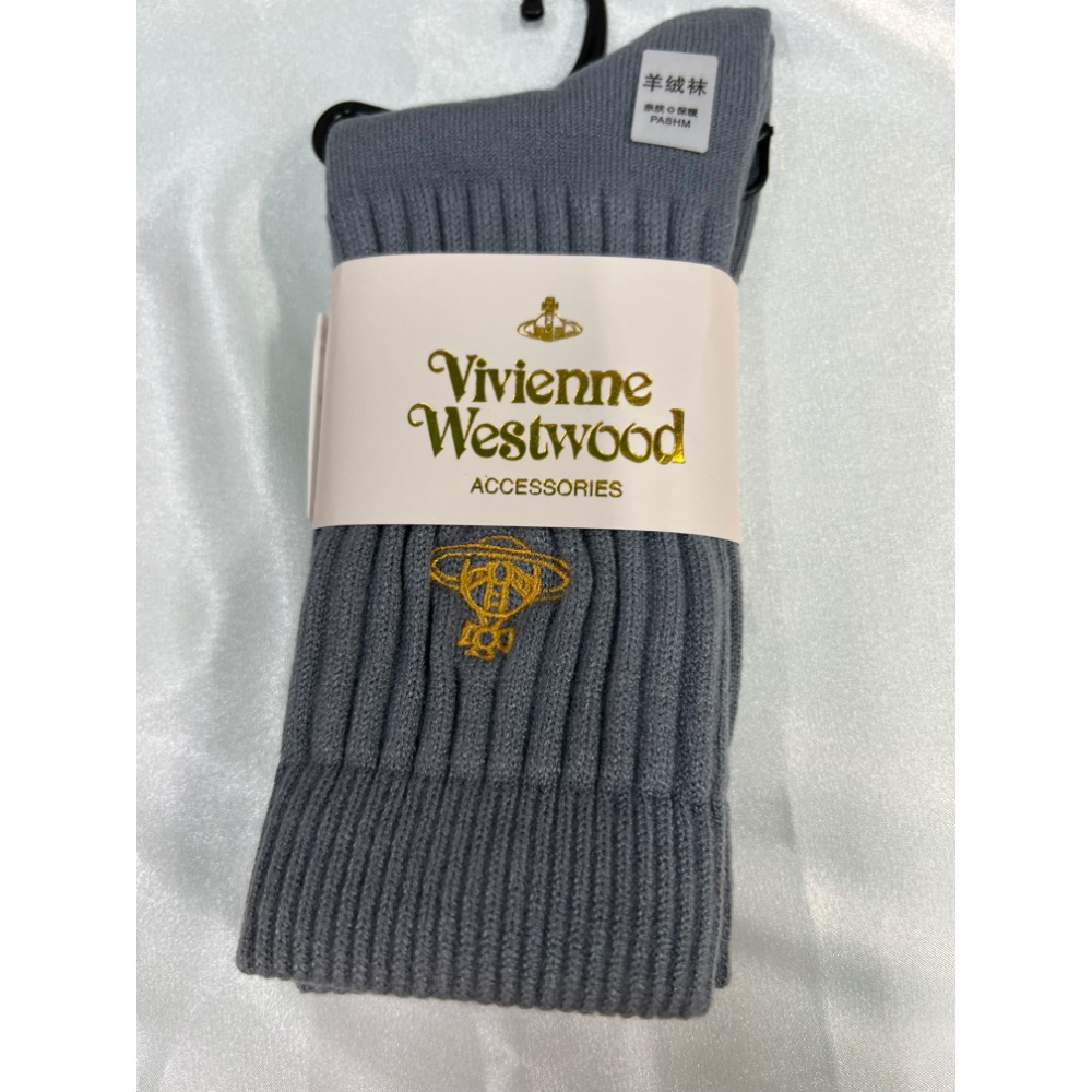 Vivienne Westwood 土星刺繡羊絨保暖中統襪-細節圖5